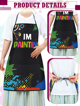 Langyiwee waterproof polyester apron keeps outfits clean while cooking