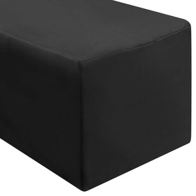 Lann's Linens 8ft premium fitted tablecloth over a 96x30 black table for a refined event