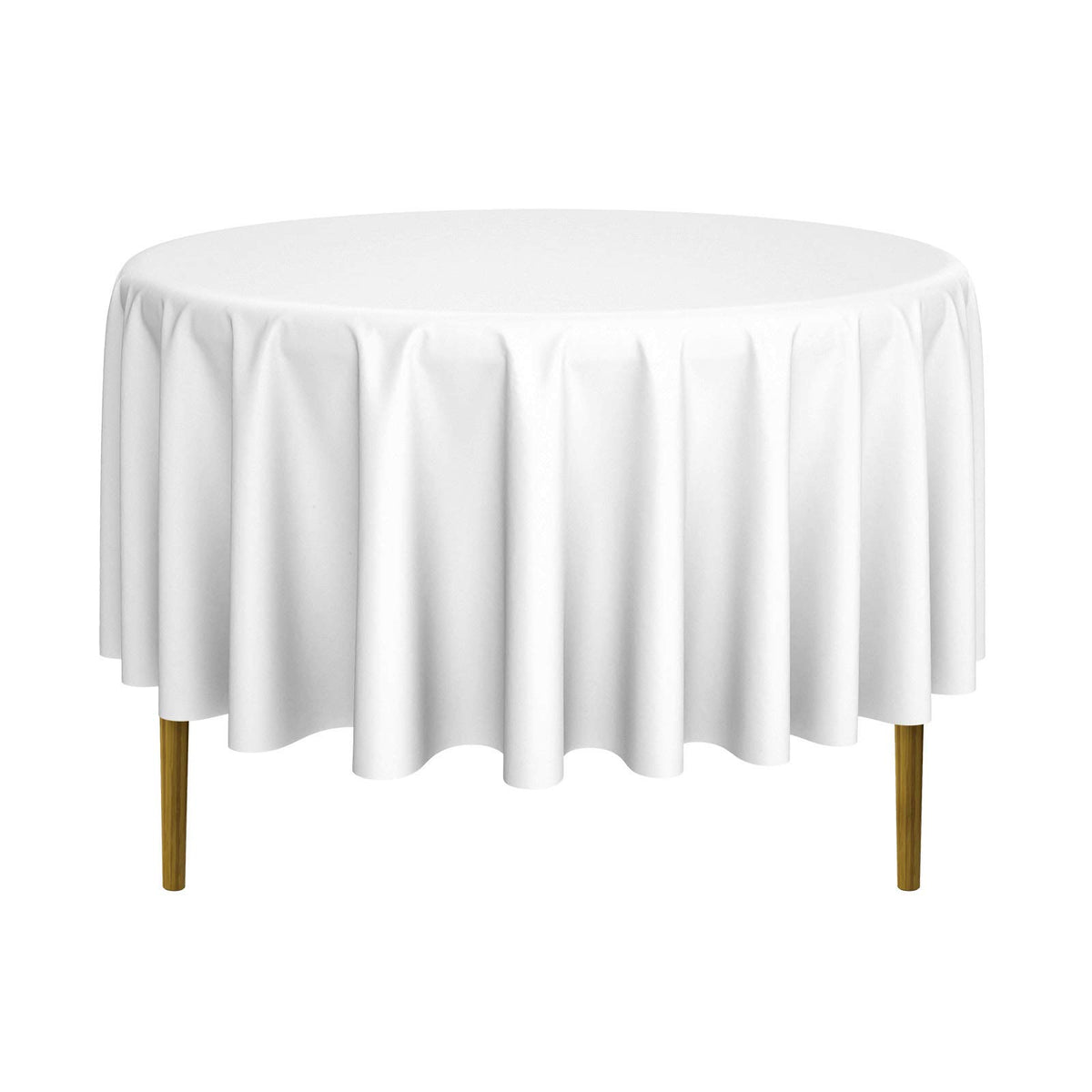 Lann's Linens 90-inch round tablecloth on a table for a polished wedding look.