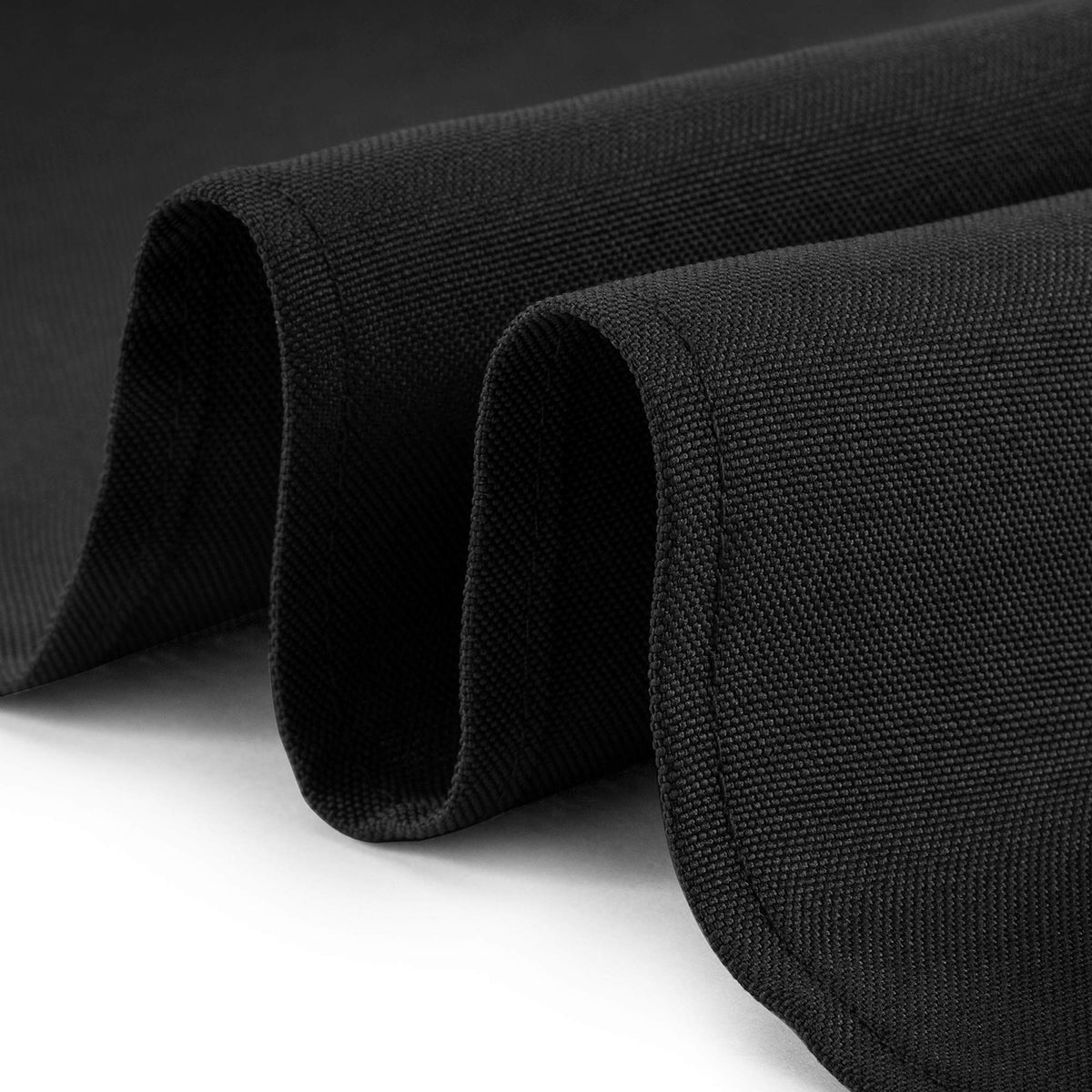 Lann's Linens 180 GSM fabric close-up highlighting stain-resistant finish in black