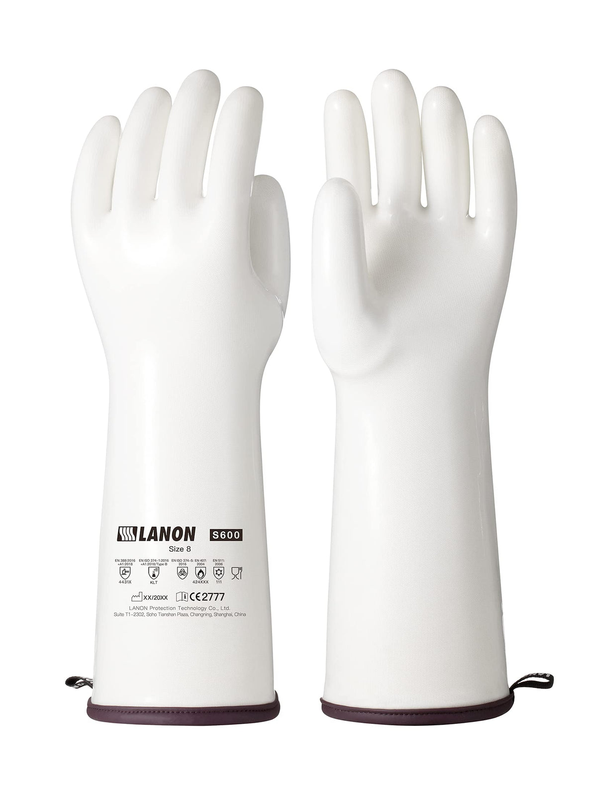 LANON Protection 15in silicone oven gloves, heat-resistant exterior for safe oven handling