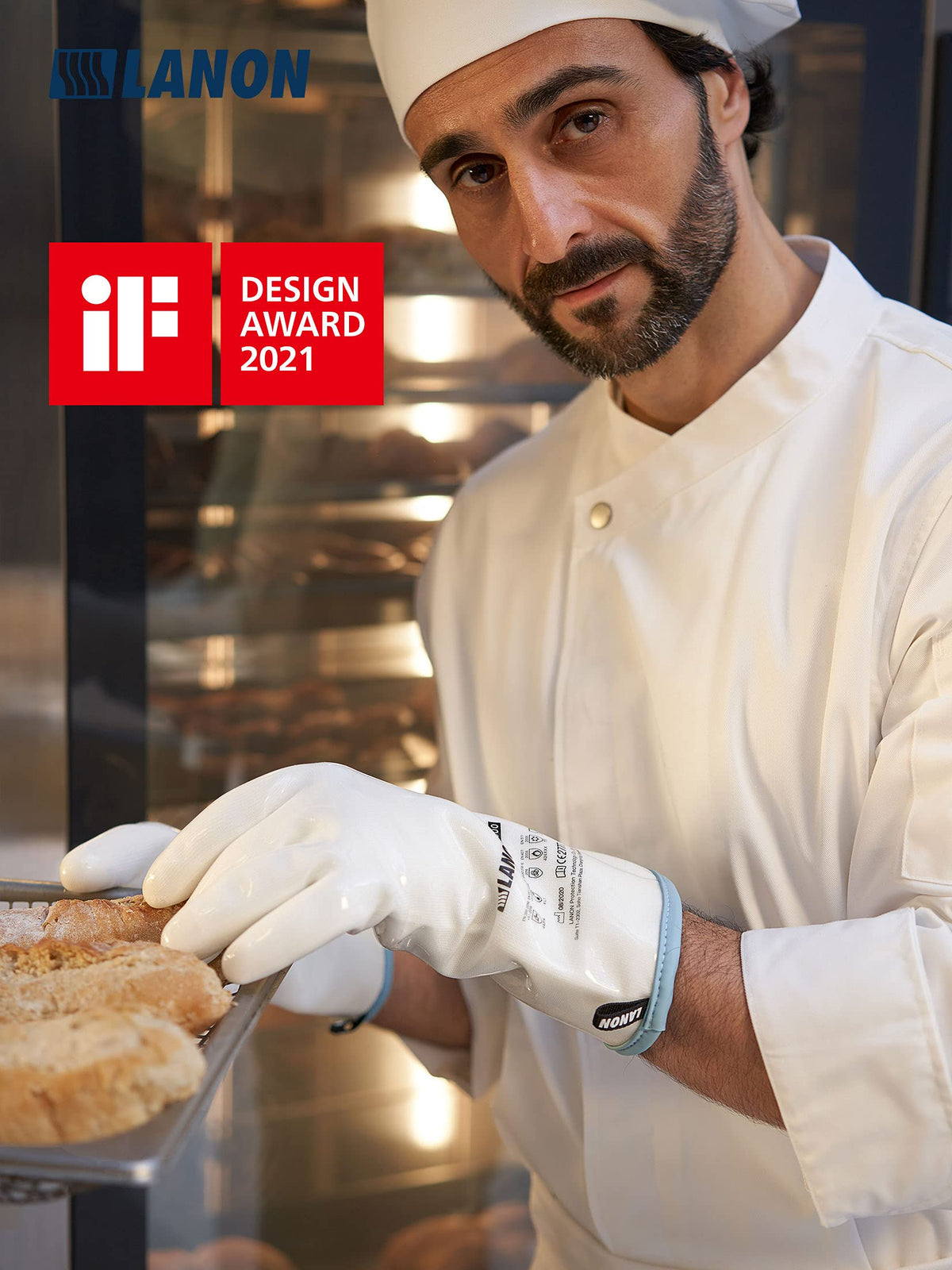 LANON gloves with waterproof surface for easy cleaning after cooking