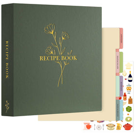 Lanpn recipe binder cover in green, durable and ready to house family favorites