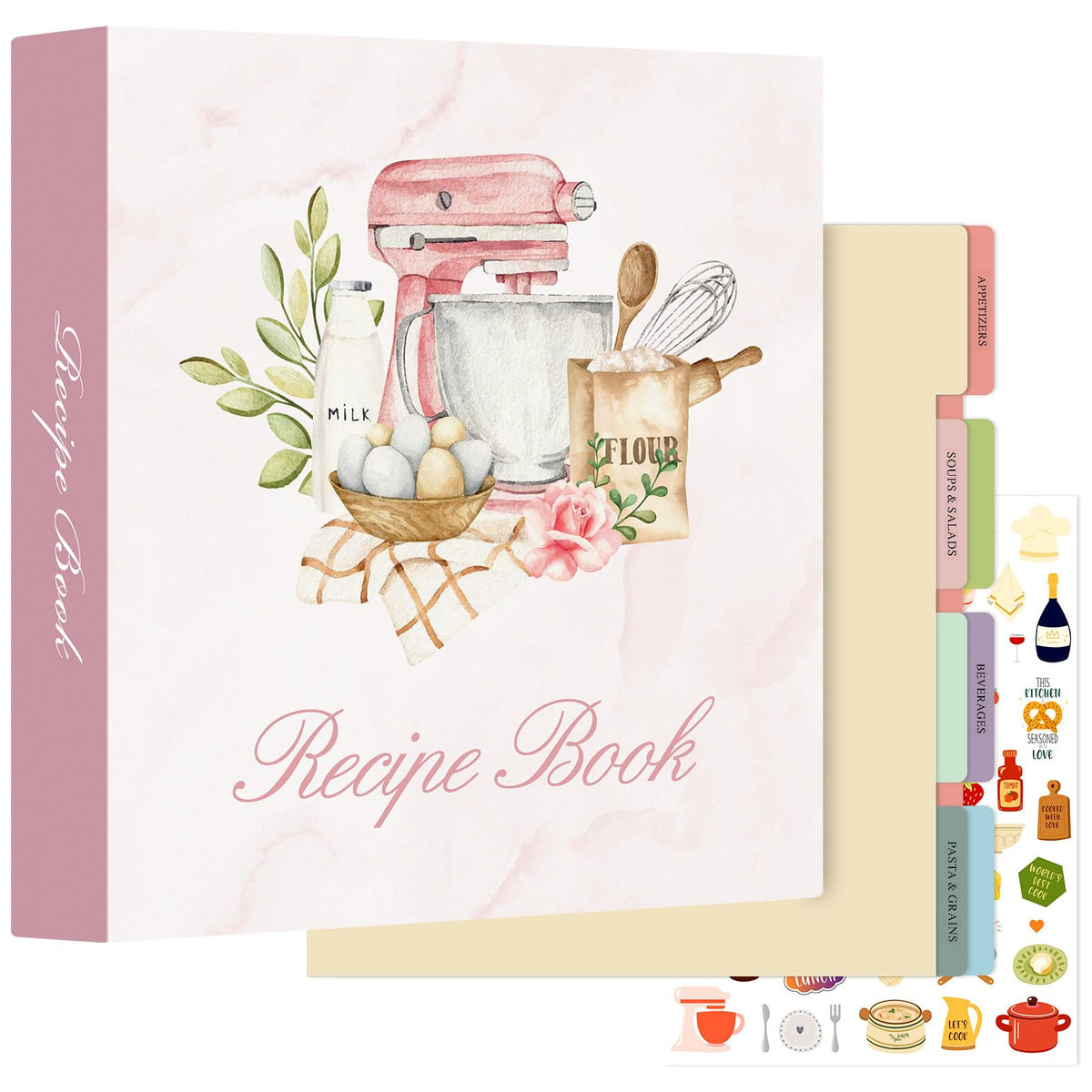 Lanpn recipe binder cover pink adds a stylish way to organize family recipes.