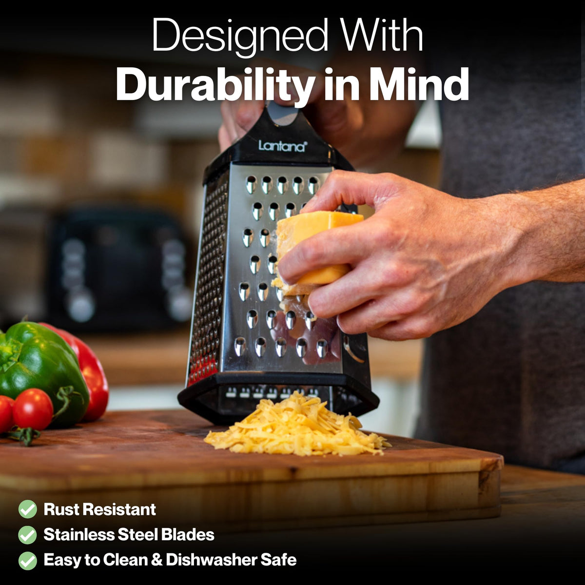 Lantana dishwasher-safe design for easy cleaning and storage.