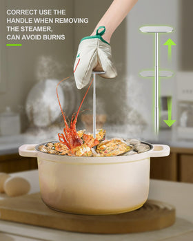 T-handle and silicone feet features on LANVIYA steamer for safety