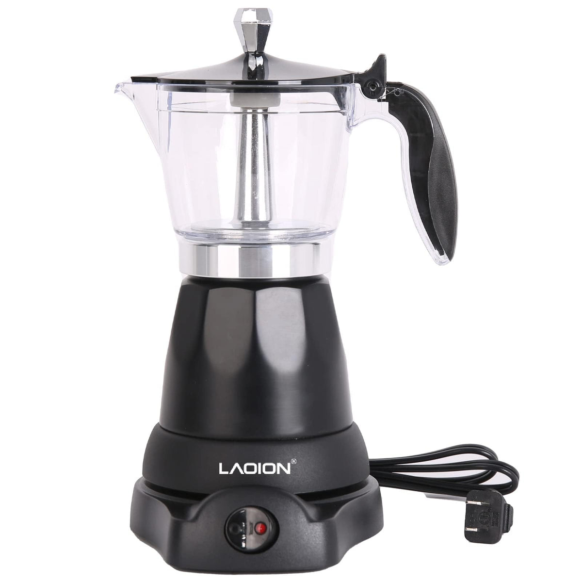 LAOION Cuban Coffee Maker transparent top enhances brew monitoring and aroma