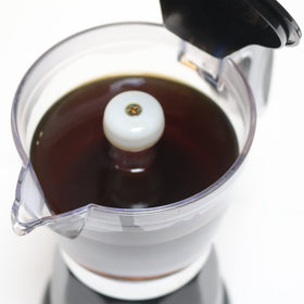 LAOION Cuban Coffee Maker water-valve view helps safe and accurate filling