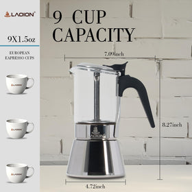 LAOION glass-top moka pot highlighting elegant brewing aesthetics