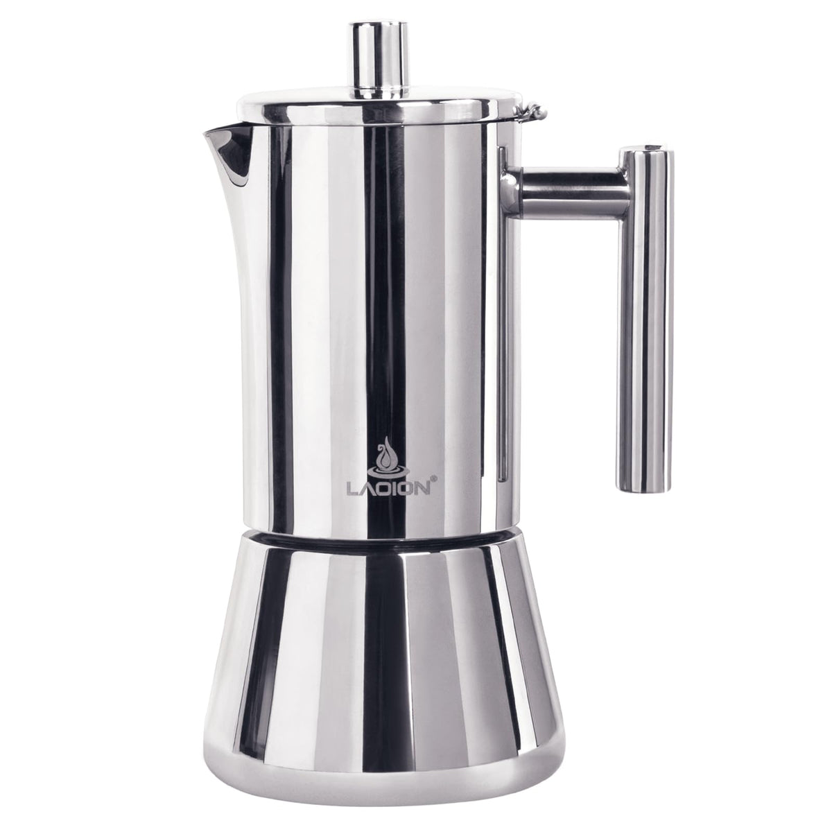 LAOION stovetop espresso maker 12-cup for rich coffee at home.