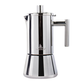 LAOION stovetop espresso maker 4-cup highlights durable stainless steel for daily, reliable brews.