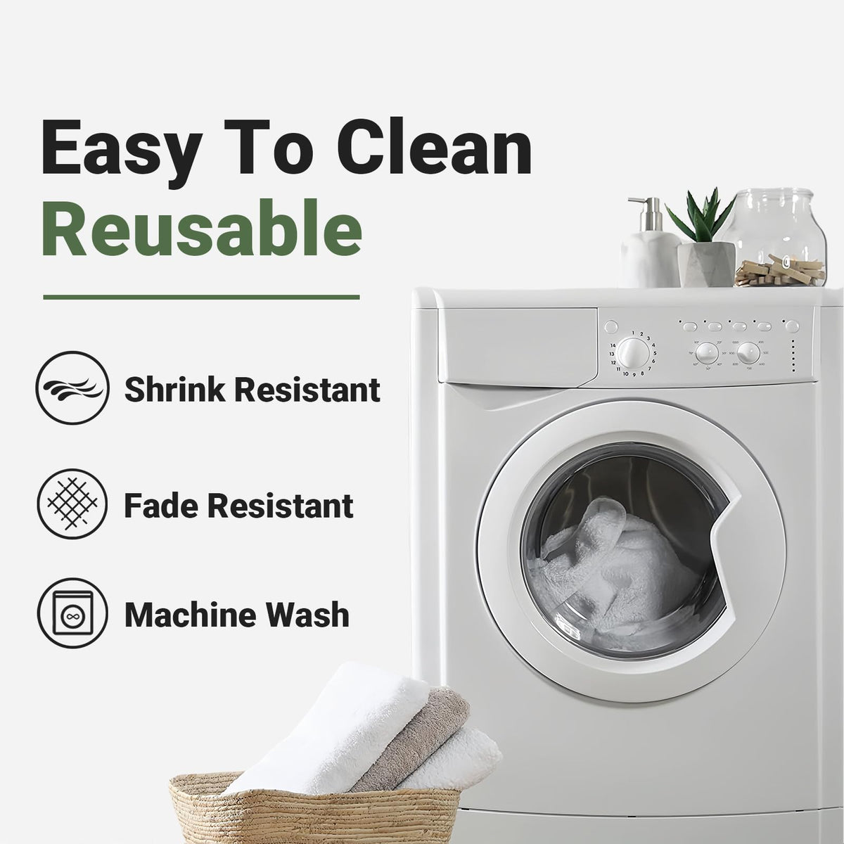 Laolitou easy-care machine-washable tablecloth for quick cleanups.