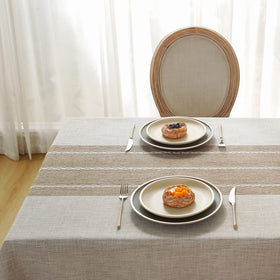 Laolitou rustic tablecloth embroidered pattern brings subtle charm to table settings