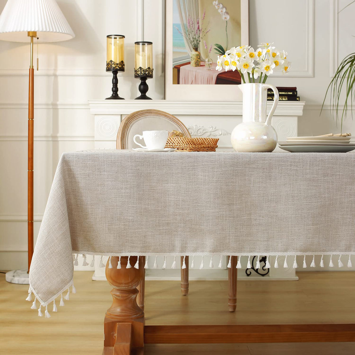 Laolitou rustic tablecloth machine washable with cold water care