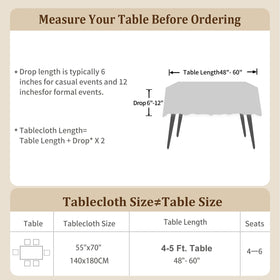 Laolitou rustic tablecloth 55x70 inches suits 4–6 seat rectangle tables