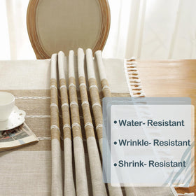Laolitou 55 by 120 inch tablecloth fits large rectangular tables.