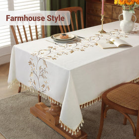 Laolitou fringe tassel edge detail adds elegant texture to dining setup