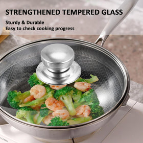 Laplad spill-prevention lid helps reduce splatter during cooking