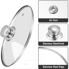 Laplad tight-fit stainless rim ensures a secure seal on 10-inch pans