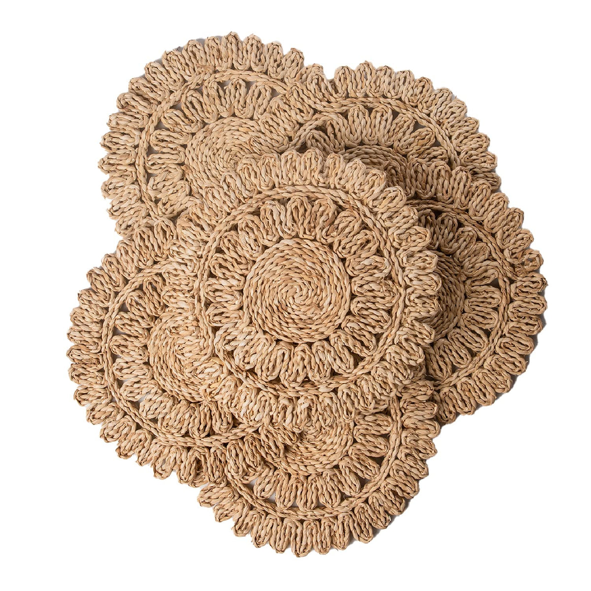 Laquedecraft round corn husk placemats highlight rustic texture for dining