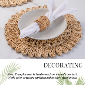Laquedecraft placemats laid out for a cozy kitchen table look