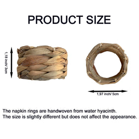 Laquedecraft rustic boho wicker napkin ring closeup highlighting texture.