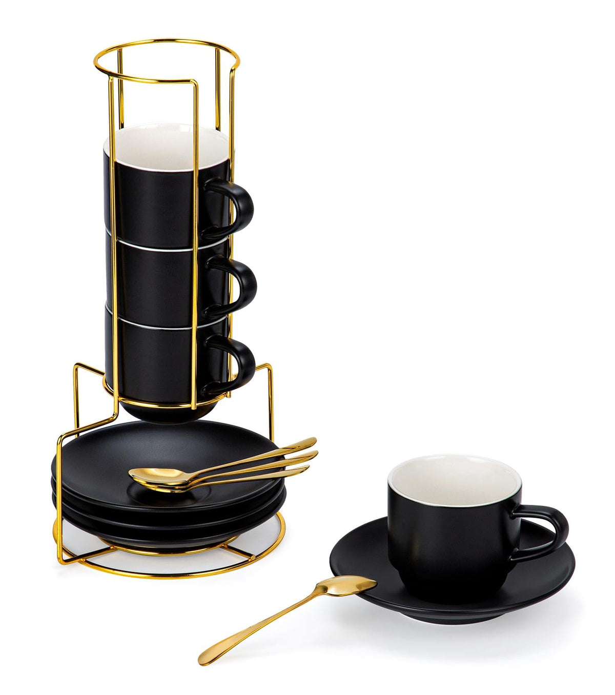 Lareina 8oz cappuccino cups set for cafe-style coffee at home