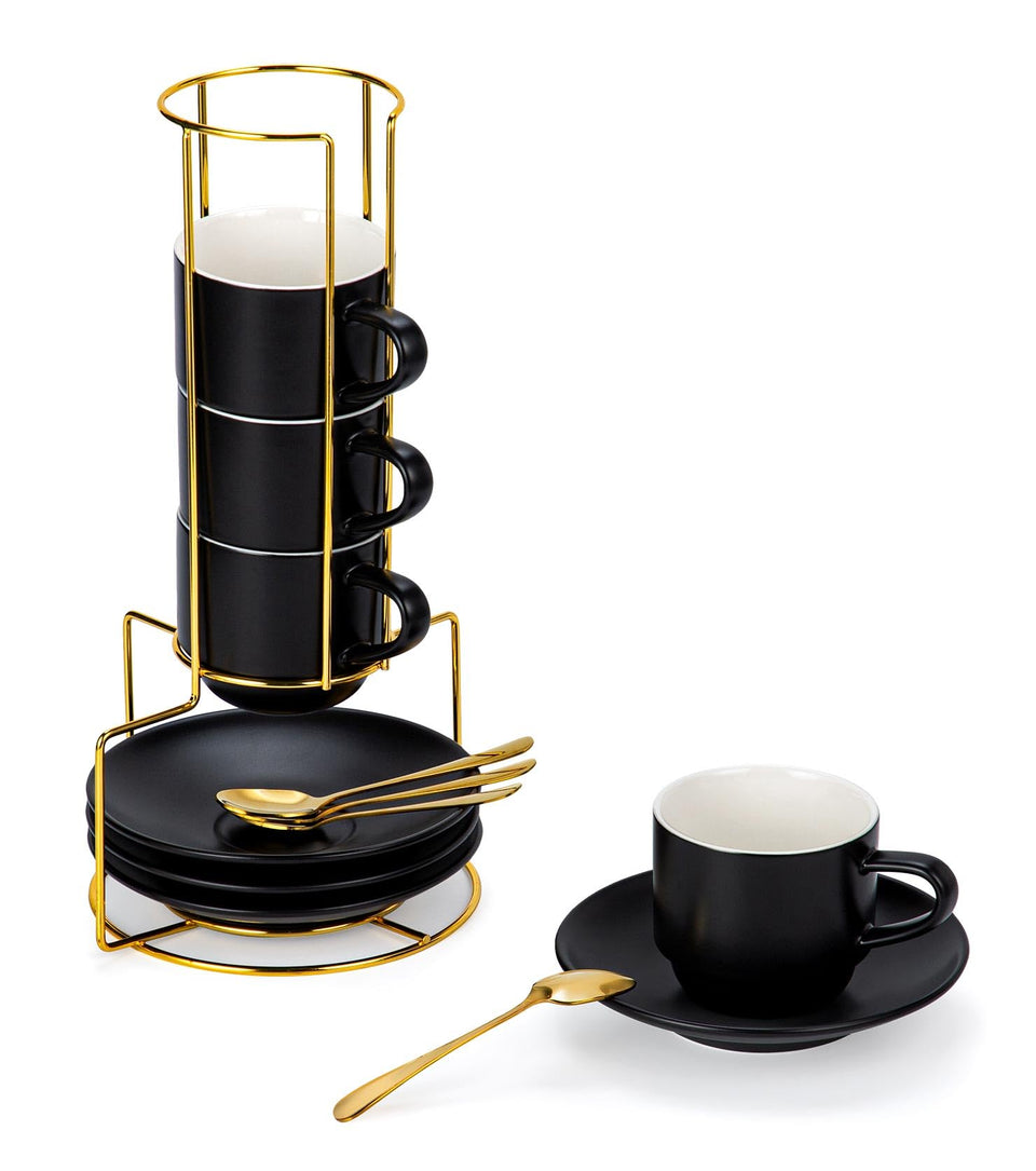 Lareina 8oz cappuccino cups set for cafe-style coffee at home