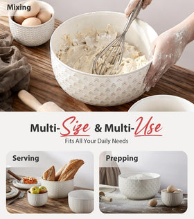 Lareina 145 oz ceramic bowl for batch baking and entertaining.