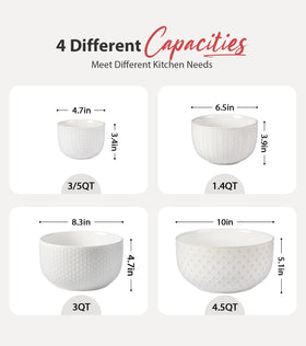 Lareina 98 oz ceramic bowl for large salads and serving.