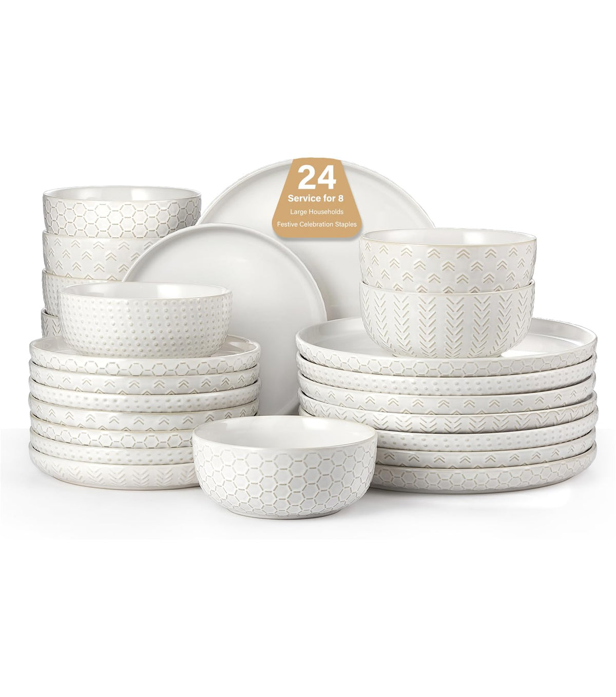 Lareina embossed boho dinner plate adds artisanal texture to your tablescape.