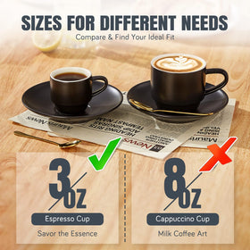 Lareina double-shot espresso serving set ready for quick coffee rituals