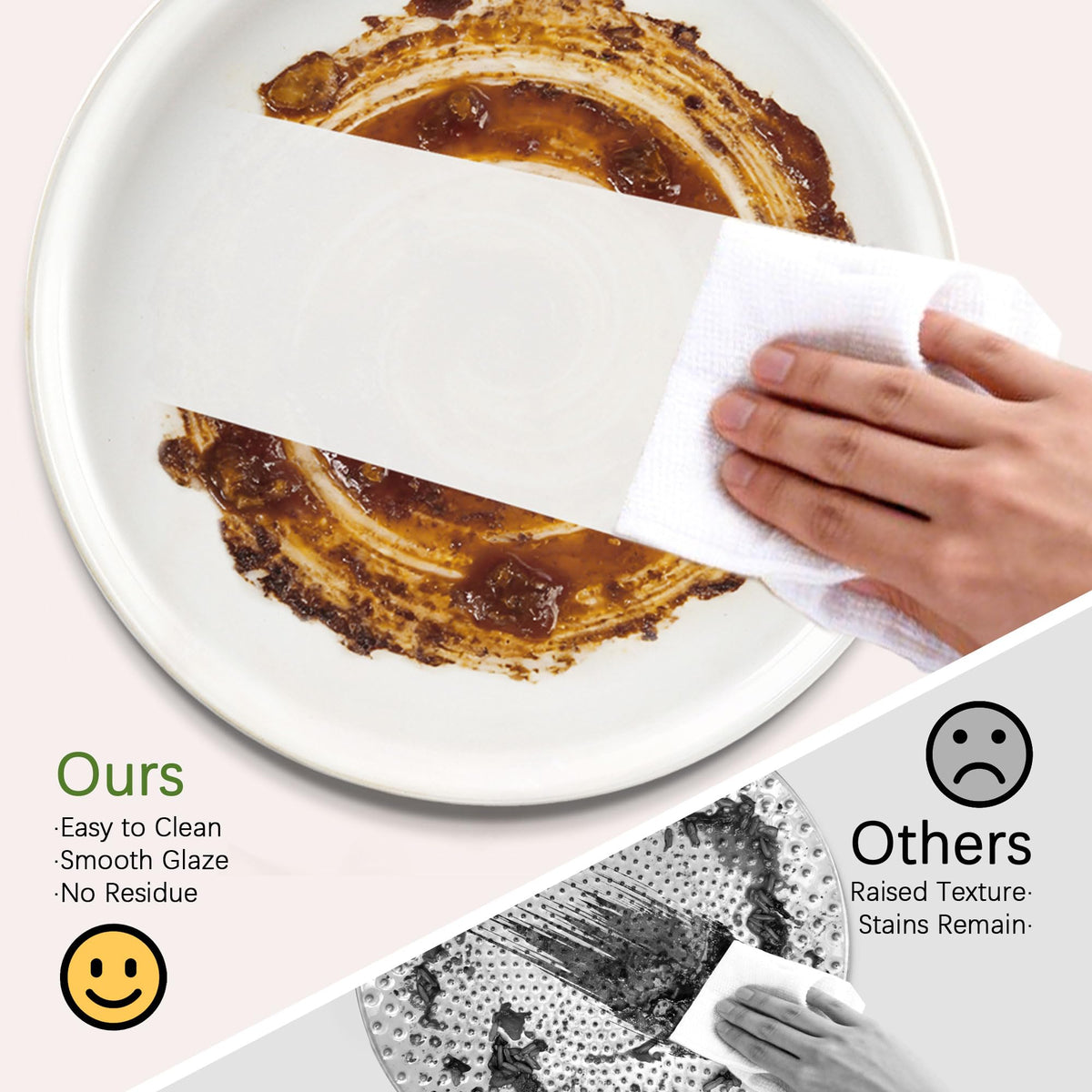 Lareina reactive glaze details enhance depth on each piece.