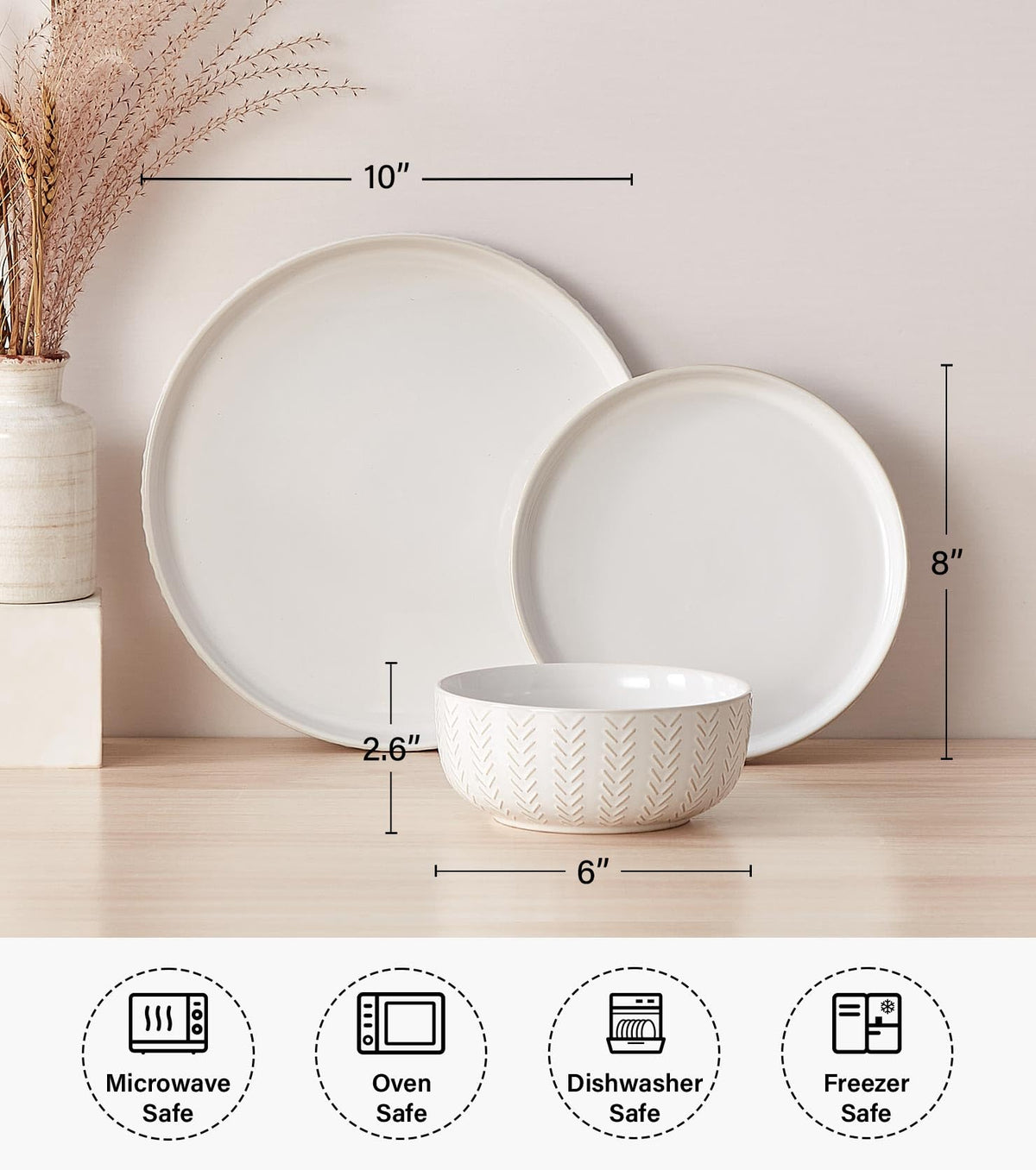 Lareina embossed boho soup bowl enhances cozy family meals.