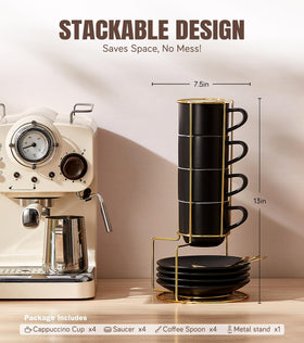 Lareina stainless-steel stackable rack keeps mugs organized and ready