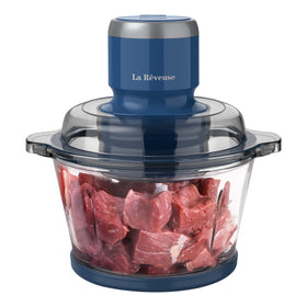 La Reveuse food processor with 7-cup glass bowl for quick chopping and mixing.