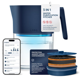LARQ PureVis 3-in-1 pitcher showing compact purified-water design for home use