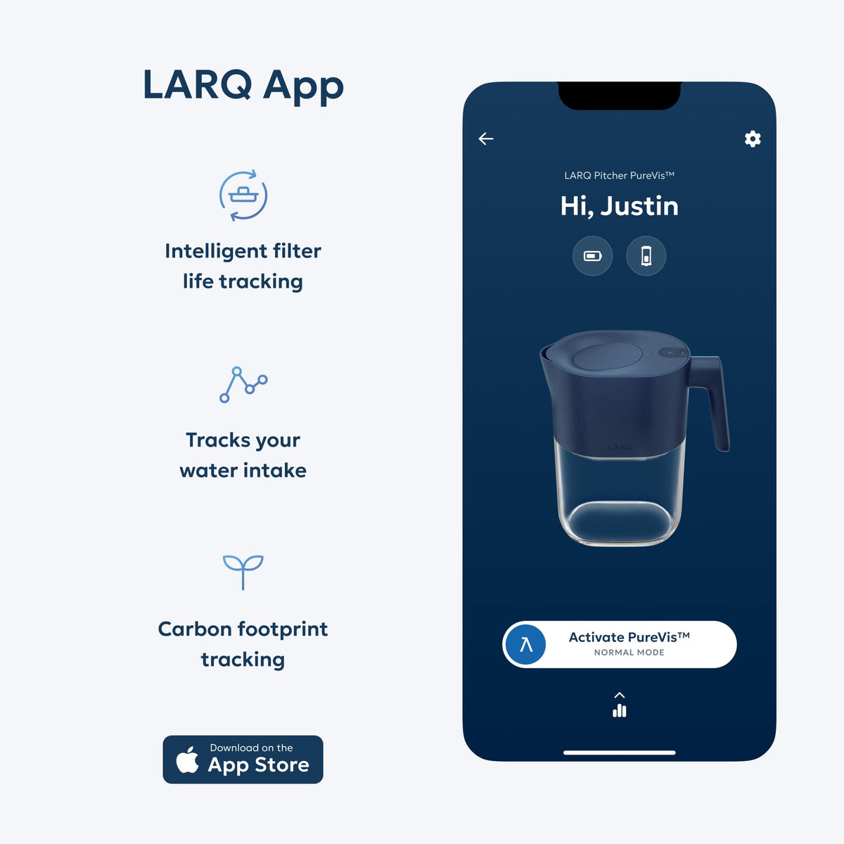 LARQ PureVis durable pitcher body ready for daily use