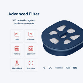 LARQ PureVis app screen illustrating hydration tracking and reminders