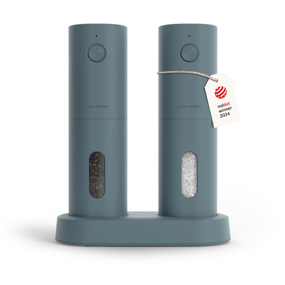 LARS NYSØM electric mill set Spann-ding unboxing with stone blue finish.