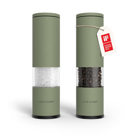 LARS NYSØM Lagom salt and pepper mill set in sage green for precise seasoning