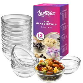 Lartique mini glass bowls set of 12, perfect for prep and organization.