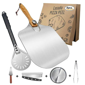 Lasado 12-inch foldable pizza peel for easy oven transfer.