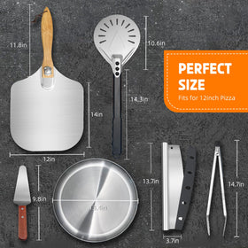 Lasado 8-inch metal pizza peel ideal for small ovens.