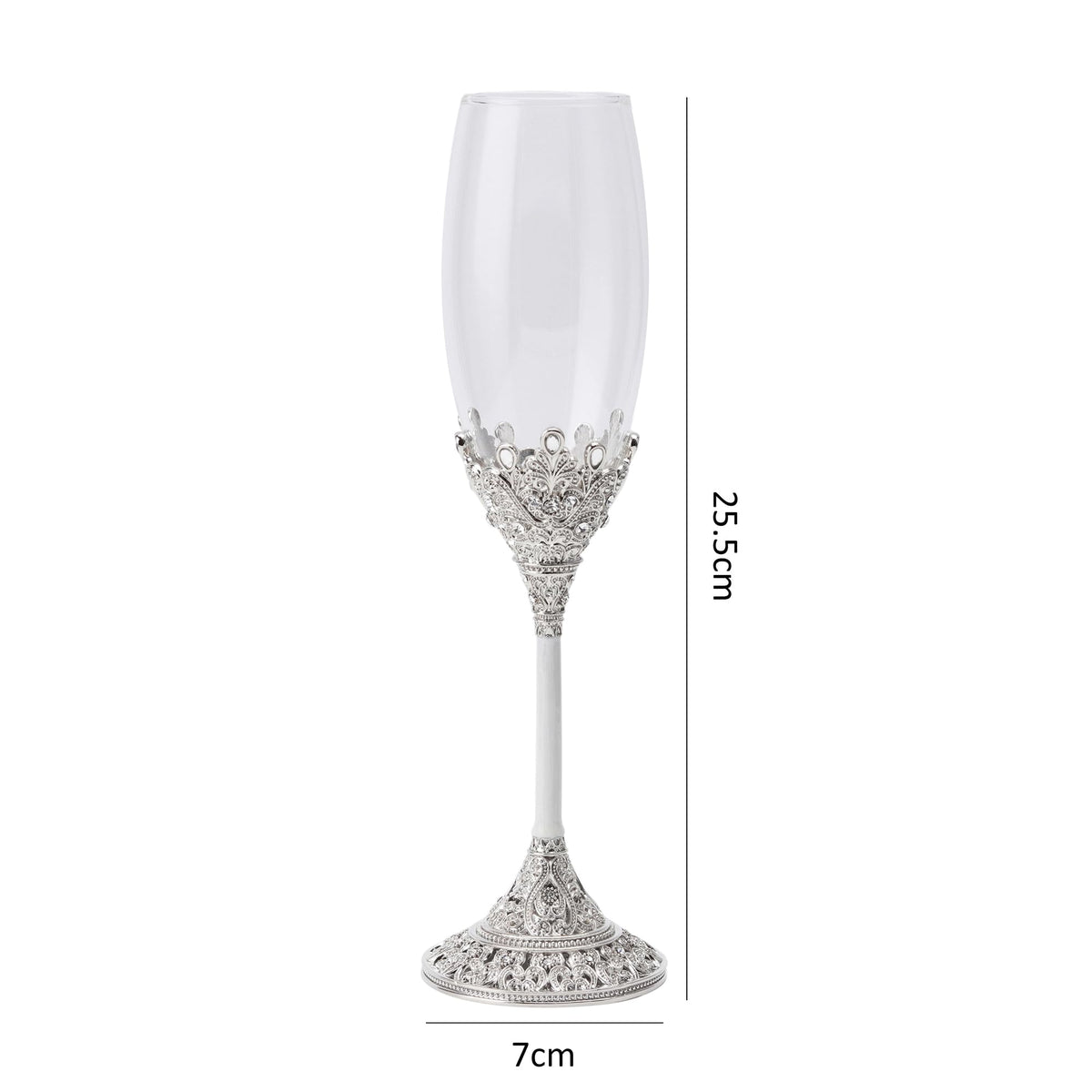 LASODY champagne flutes with metal accents add sparkle to celebrations