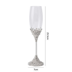 LASODY champagne flutes with metal accents add sparkle to celebrations