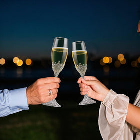 LASODY glassware complements bridal tablescapes and reception decor