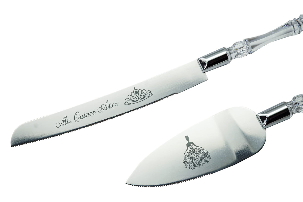 Lassos Boutique stainless steel cake knife and server in silver finish for durable use