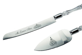 Lassos Boutique stainless steel cake knife and server in silver finish for durable use