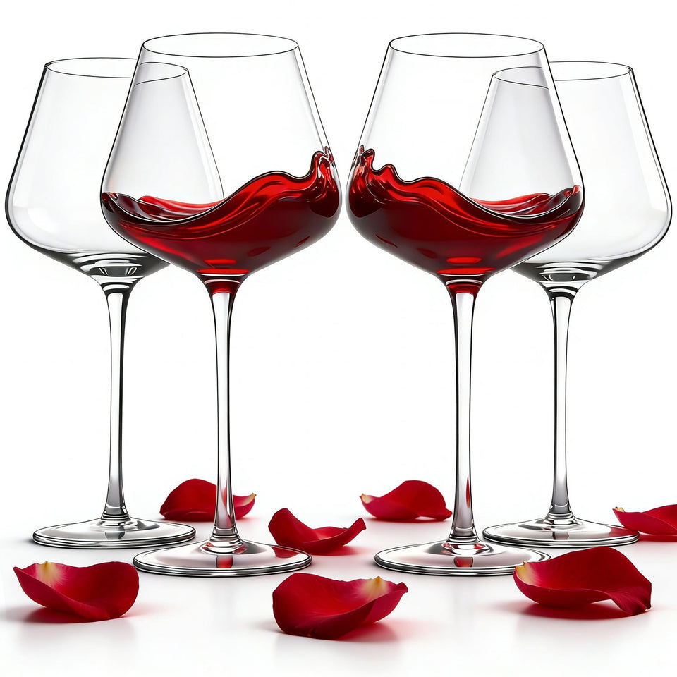 LASTURYCX hand-blown crystal wine glass highlights vivid wine color and clarity